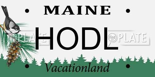HODL Maine License Plate