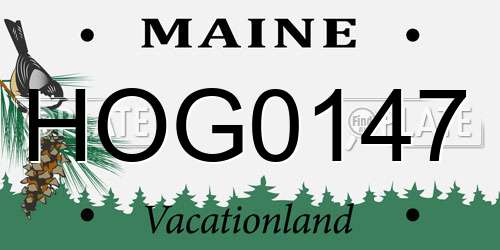 HOG0147 Maine License Plate