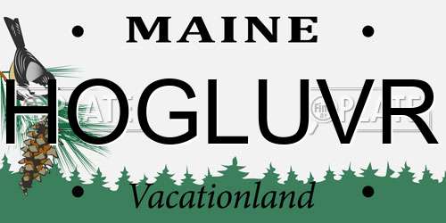 HOGLUVR Maine License Plate