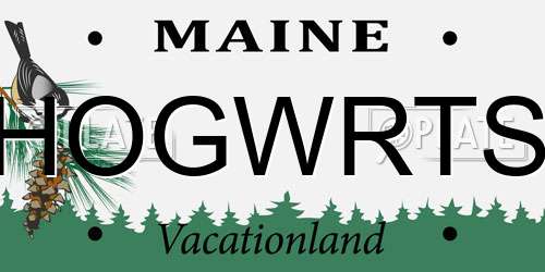 HOGWRTS Maine License Plate