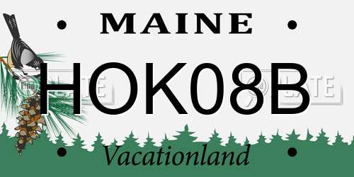 HOK08B Maine License Plate