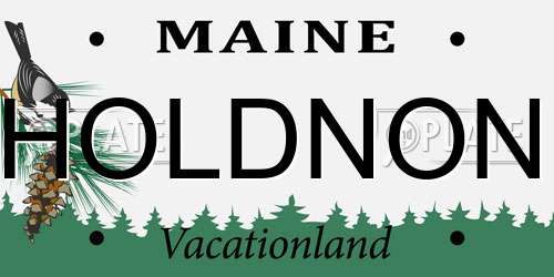 HOLDNON Maine License Plate