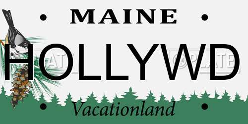 HOLLYWD Maine License Plate