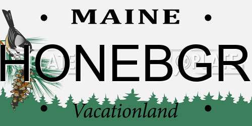 HONEBGR Maine License Plate
