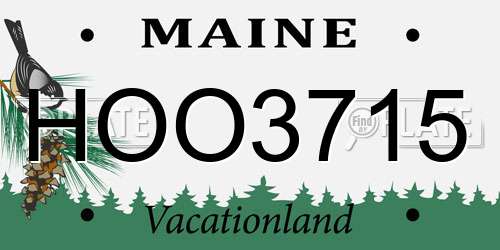 HOO3715 Maine License Plate