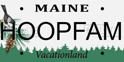 HOOPFAM Maine License Plate