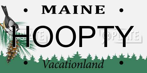 HOOPTY Maine License Plate