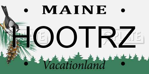 HOOTRZ Maine License Plate