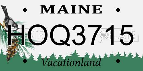 HOQ3715 Maine License Plate