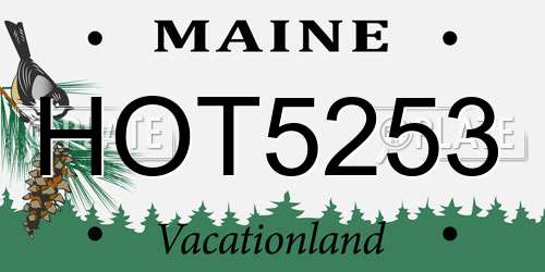 HOT5253 Maine License Plate
