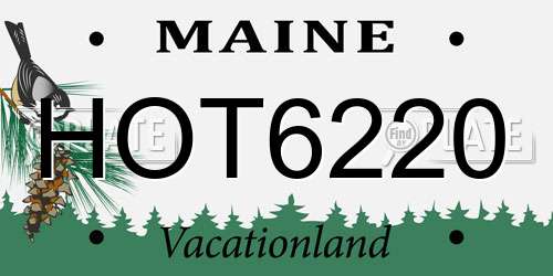 HOT6220 Maine License Plate