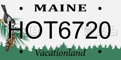 HOT6720 Maine License Plate