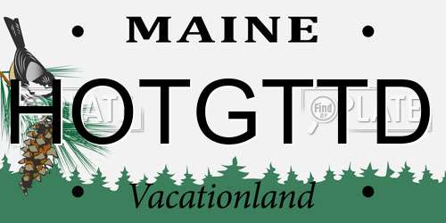 HOTGTTD Maine License Plate
