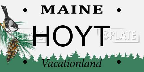 HOYT Maine License Plate