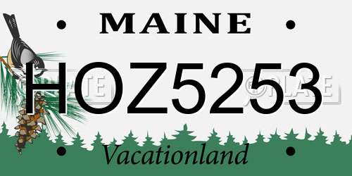 HOZ5253 Maine License Plate