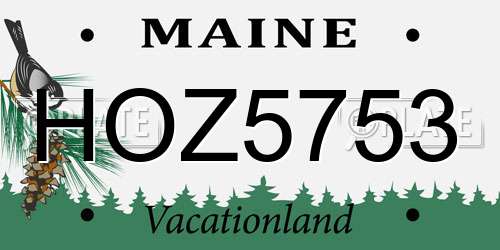 HOZ5753 Maine License Plate