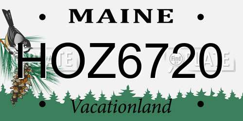 HOZ6720 Maine License Plate