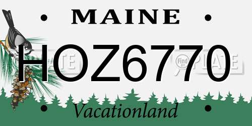 HOZ6770 Maine License Plate