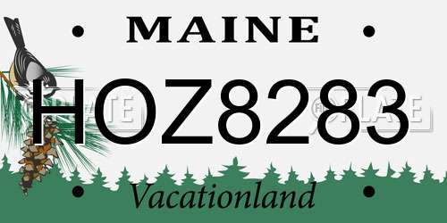 HOZ8283 Maine License Plate