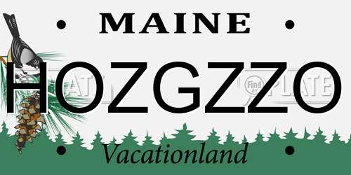 HOZGZZO Maine License Plate