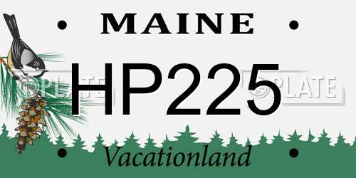 HP225 Maine License Plate