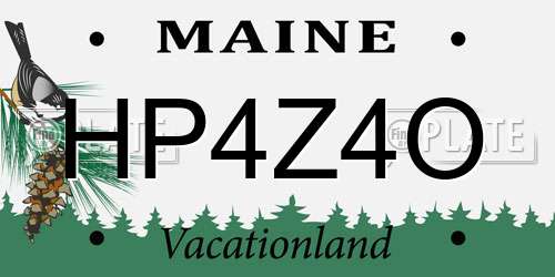 HP4Z4O Maine License Plate