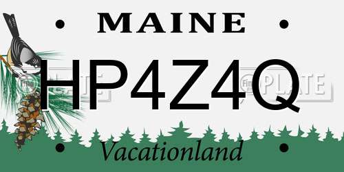 HP4Z4Q Maine License Plate