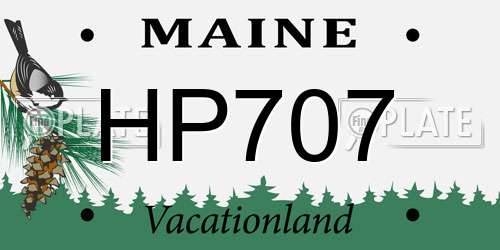 HP707 Maine License Plate