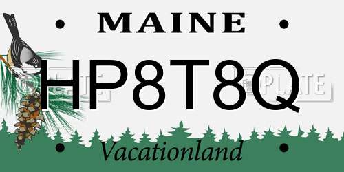 HP8T8Q Maine License Plate
