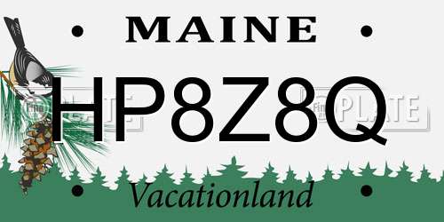 HP8Z8Q Maine License Plate