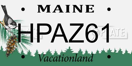 HPAZ61 Maine License Plate