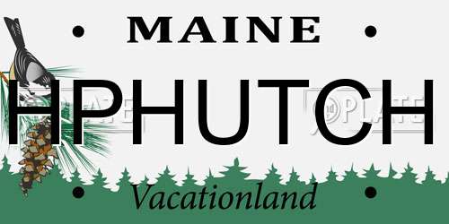 HPHUTCH Maine License Plate