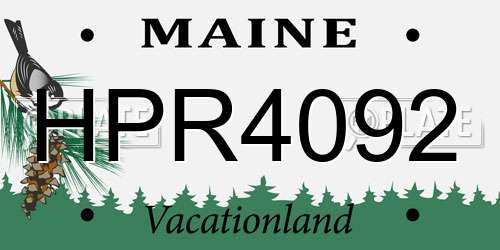 HPR4092 Maine License Plate