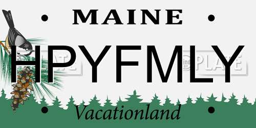HPYFMLY Maine License Plate