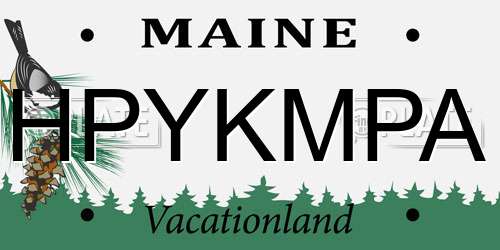 HPYKMPA Maine License Plate