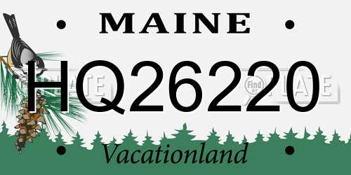 HQ26220 Maine License Plate