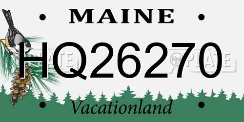 HQ26270 Maine License Plate