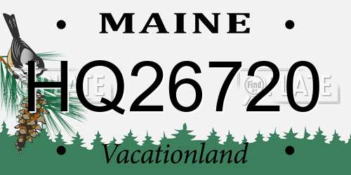 HQ26720 Maine License Plate