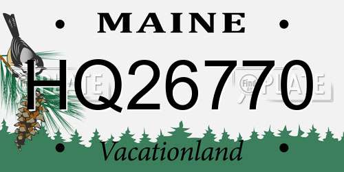 HQ26770 Maine License Plate