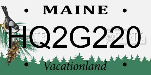 HQ2G220 Maine License Plate