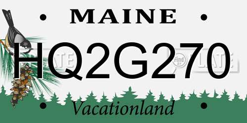 HQ2G270 Maine License Plate