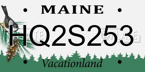 HQ2S253 Maine License Plate