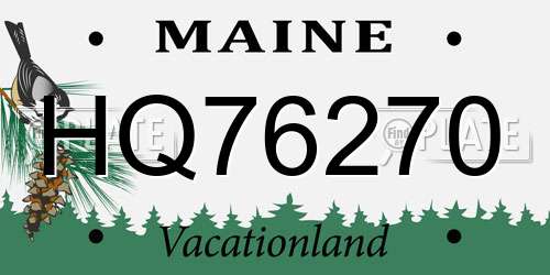 HQ76270 Maine License Plate