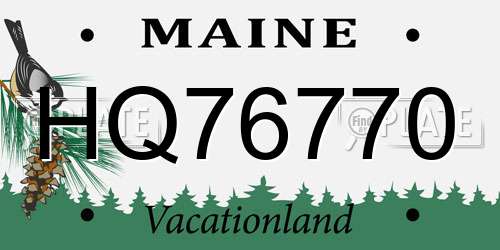 HQ76770 Maine License Plate