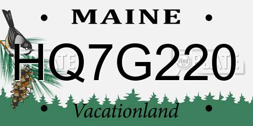 HQ7G220 Maine License Plate