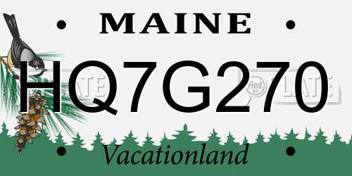 HQ7G270 Maine License Plate