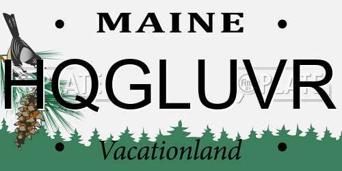 HQGLUVR Maine License Plate