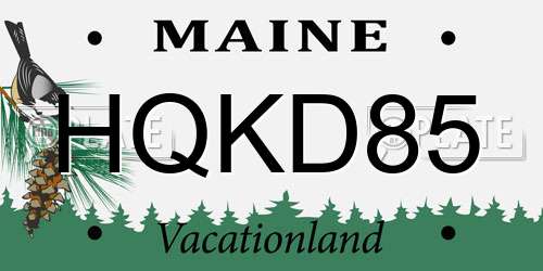 HQKD85 Maine License Plate