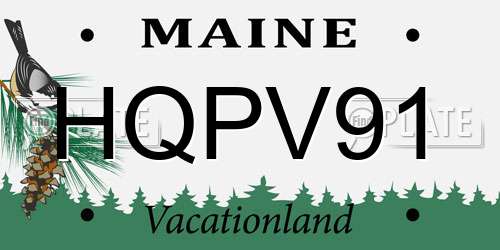 HQPV91 Maine License Plate