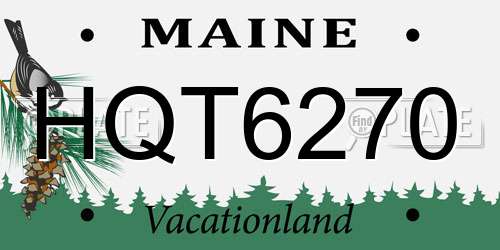 HQT6270 Maine License Plate